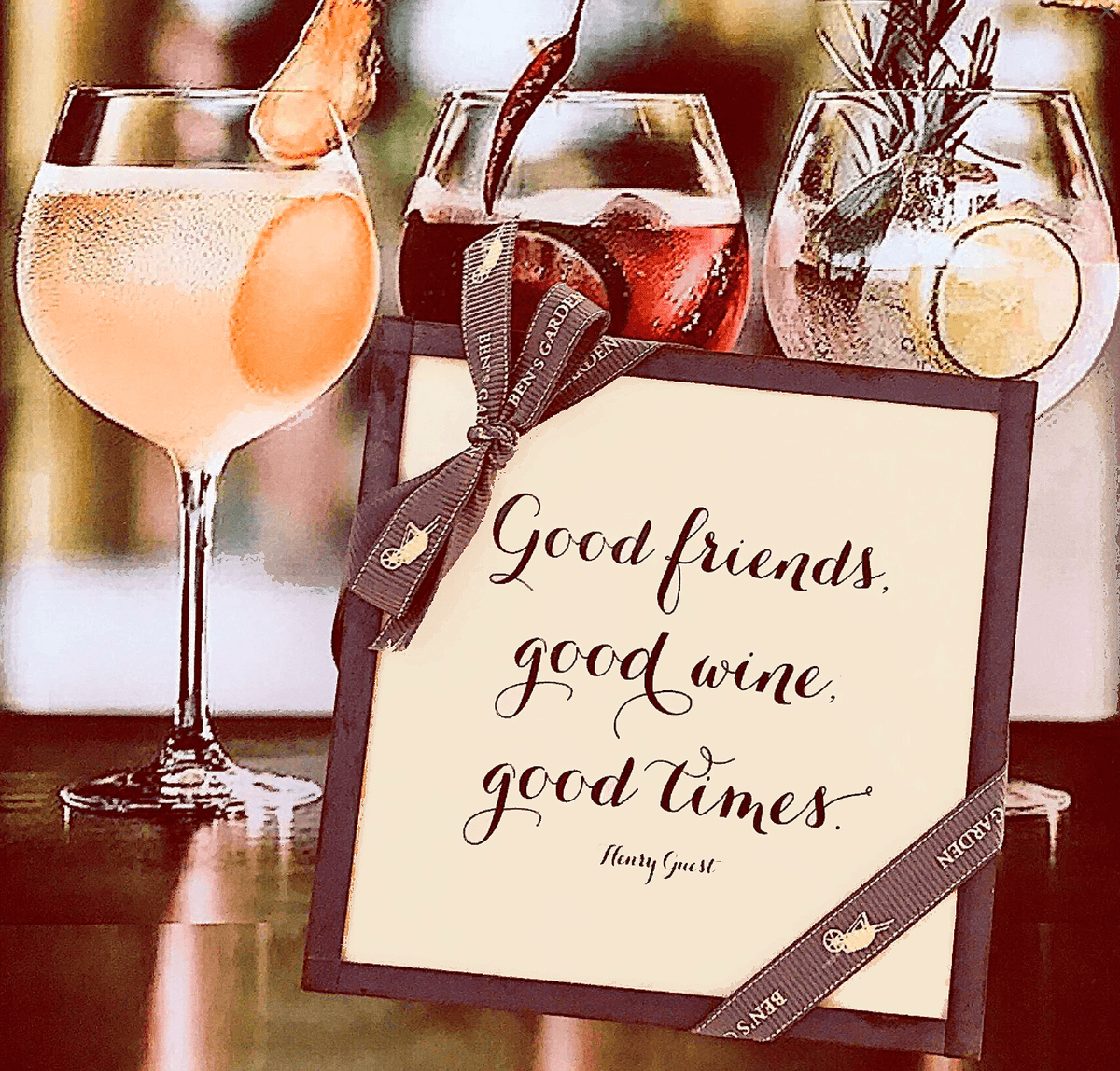 Good Friends, Good Times Copper & Glass Coasters, Set of 4