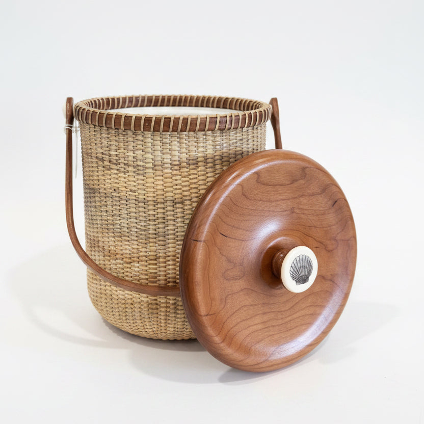 Nantucket Basketworks 2QT Ice Bucket W/Ivory Scrim Knob