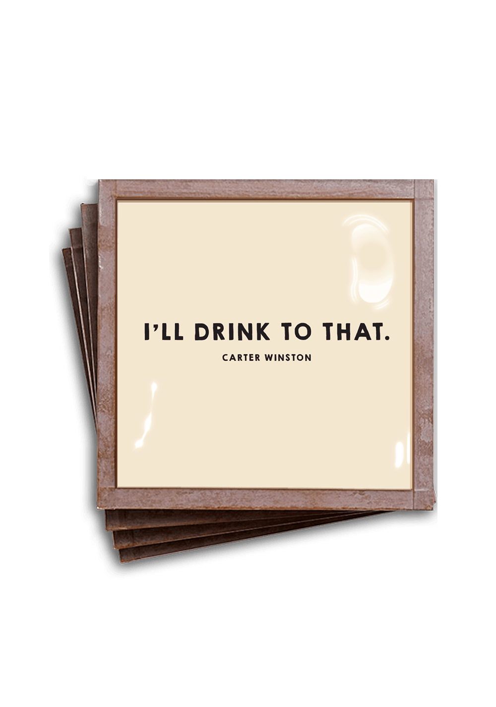 Ben's Garden - I'll Drink to That Copper & Glass Coaster