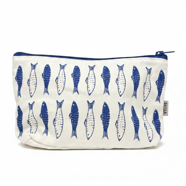 Batela Nautical-Themed Vertical Fish Pouch / Toiletry Bag