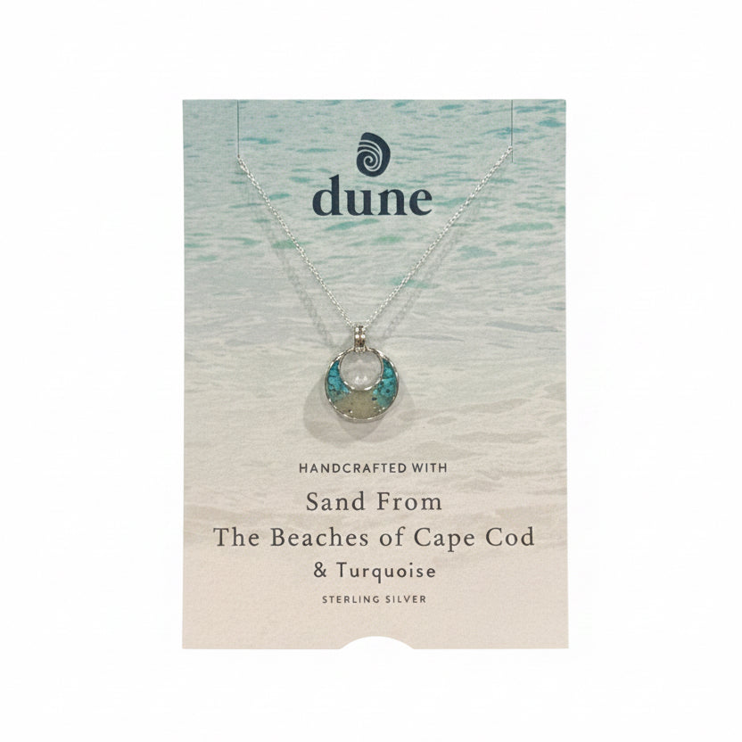 Dune BC Crescent Necklace Turquoise Gradient Adj Cable Chain