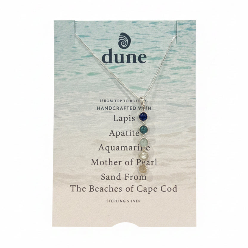 Dune Endless Summer Blue Vertical Bar Necklace 18in