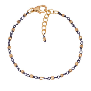 Manjusha Two Tone Gold Bead Bracelet