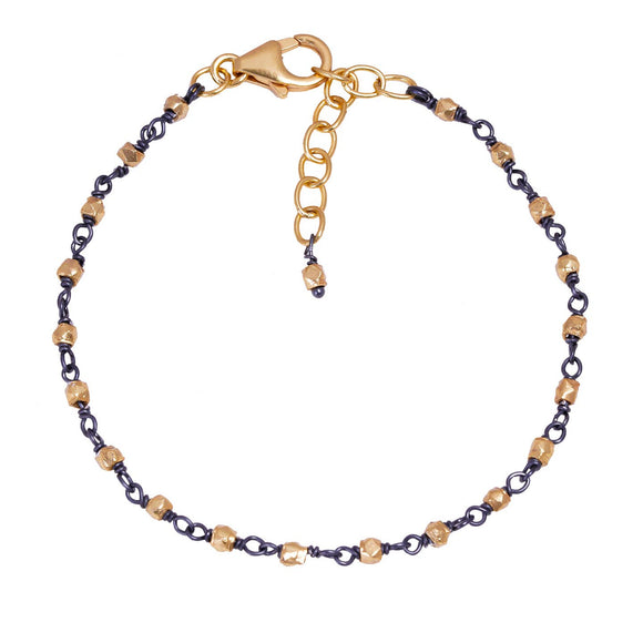 Manjusha Two Tone Gold Bead Bracelet
