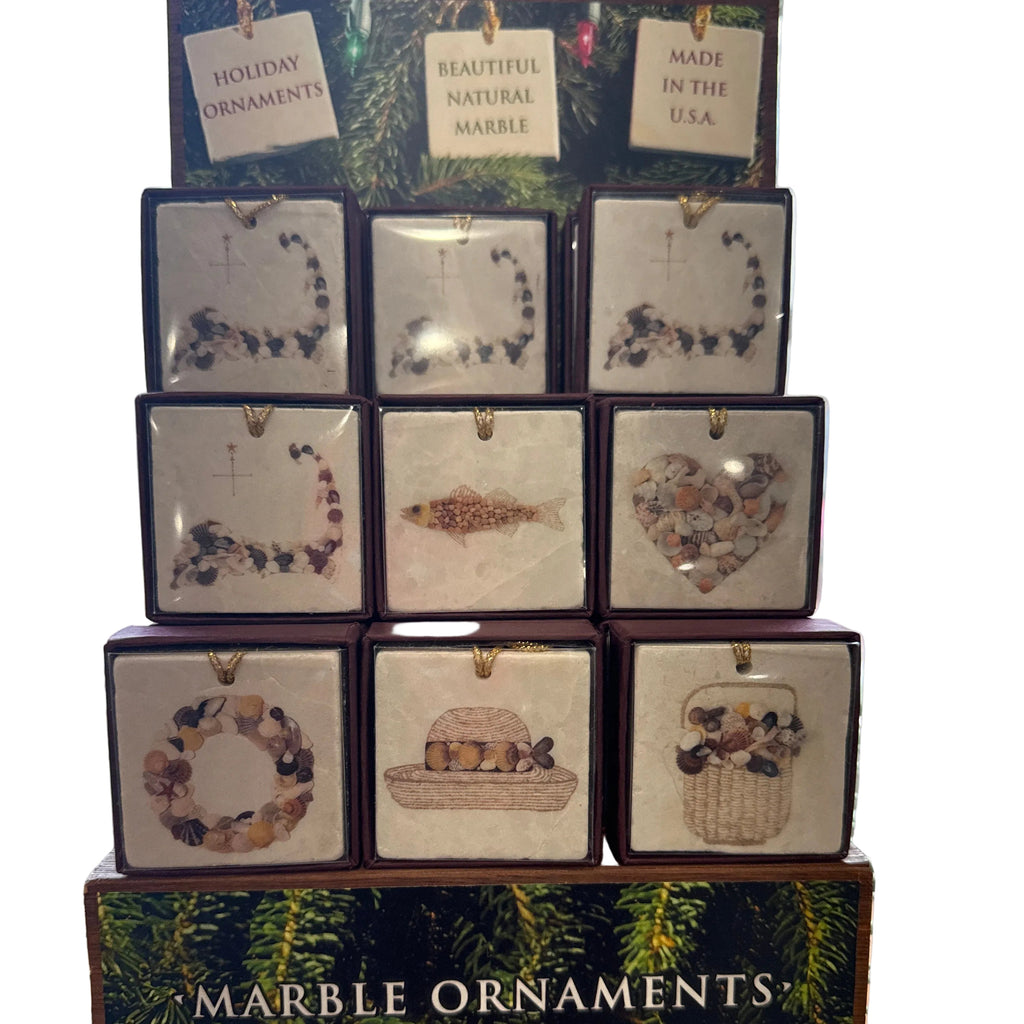 Marble Ornaments with Marjorie's Artwork