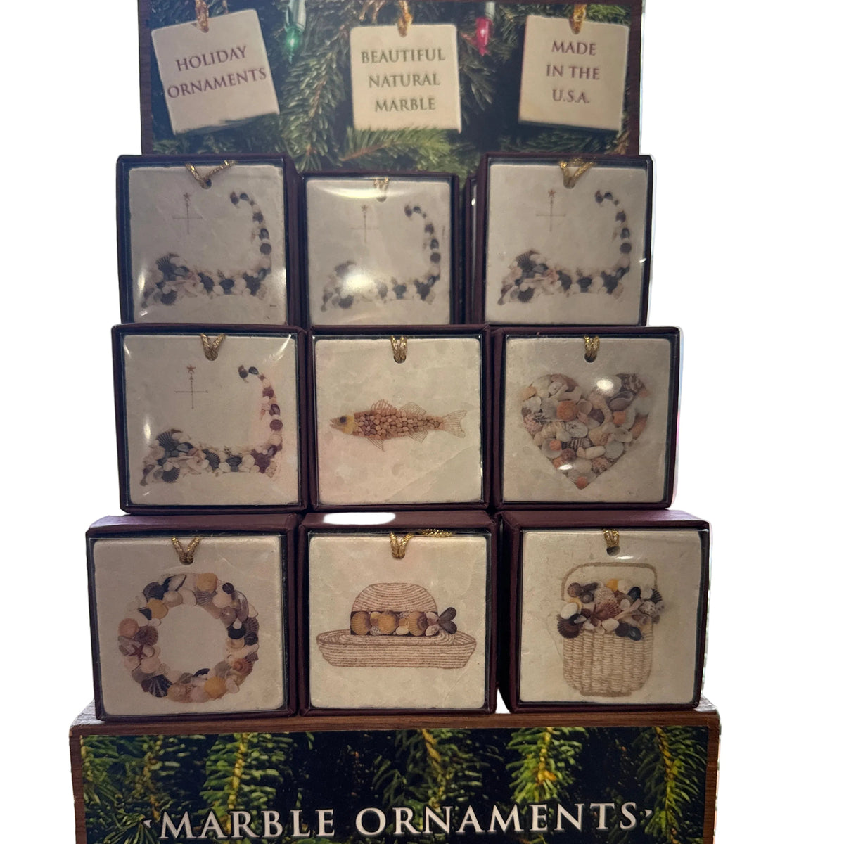 Marble Ornaments with Marjorie's Artwork