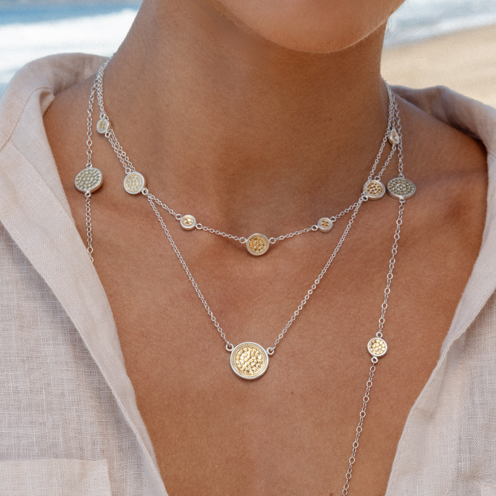 Classic Station Necklace - Gold & Silver