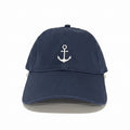 Batela Navy Cotton Cap with an Embroidered Anchor
