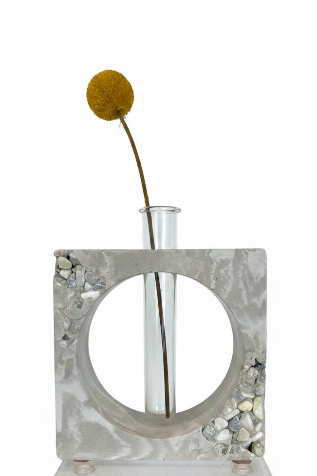 Square bud vase - cream