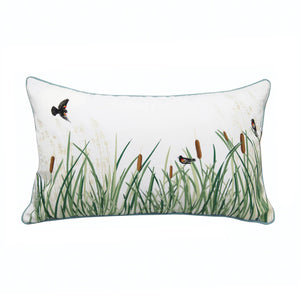 Rightside Design Red Winged Blackbird & Saltmarsh Pillow
