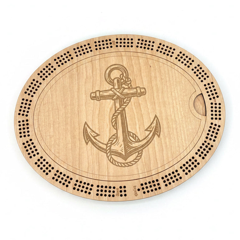 Bees Boards Oval 3 Track Cribbage Board Anchor
