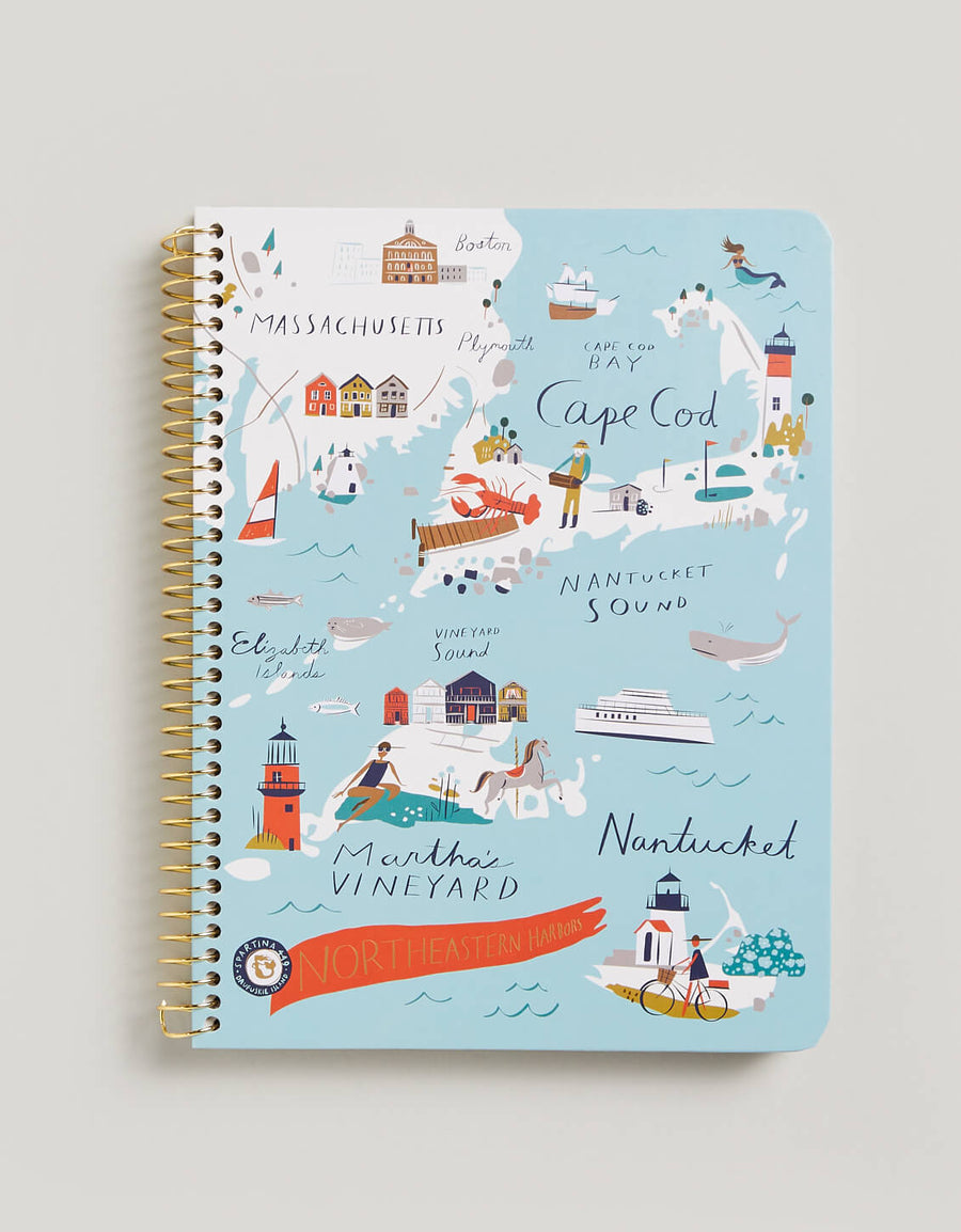 Spartina Northeastern Harbors Ruled Spiral Notebook