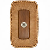 Nantucket Basketworks Rectangle Basket w/ 2 Handles Ivory Compass Rose  #175 (C)