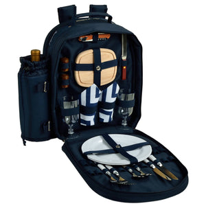 Picnic at Ascot Navy Picnic Backpack for Two