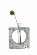 Square bud vase - light blue