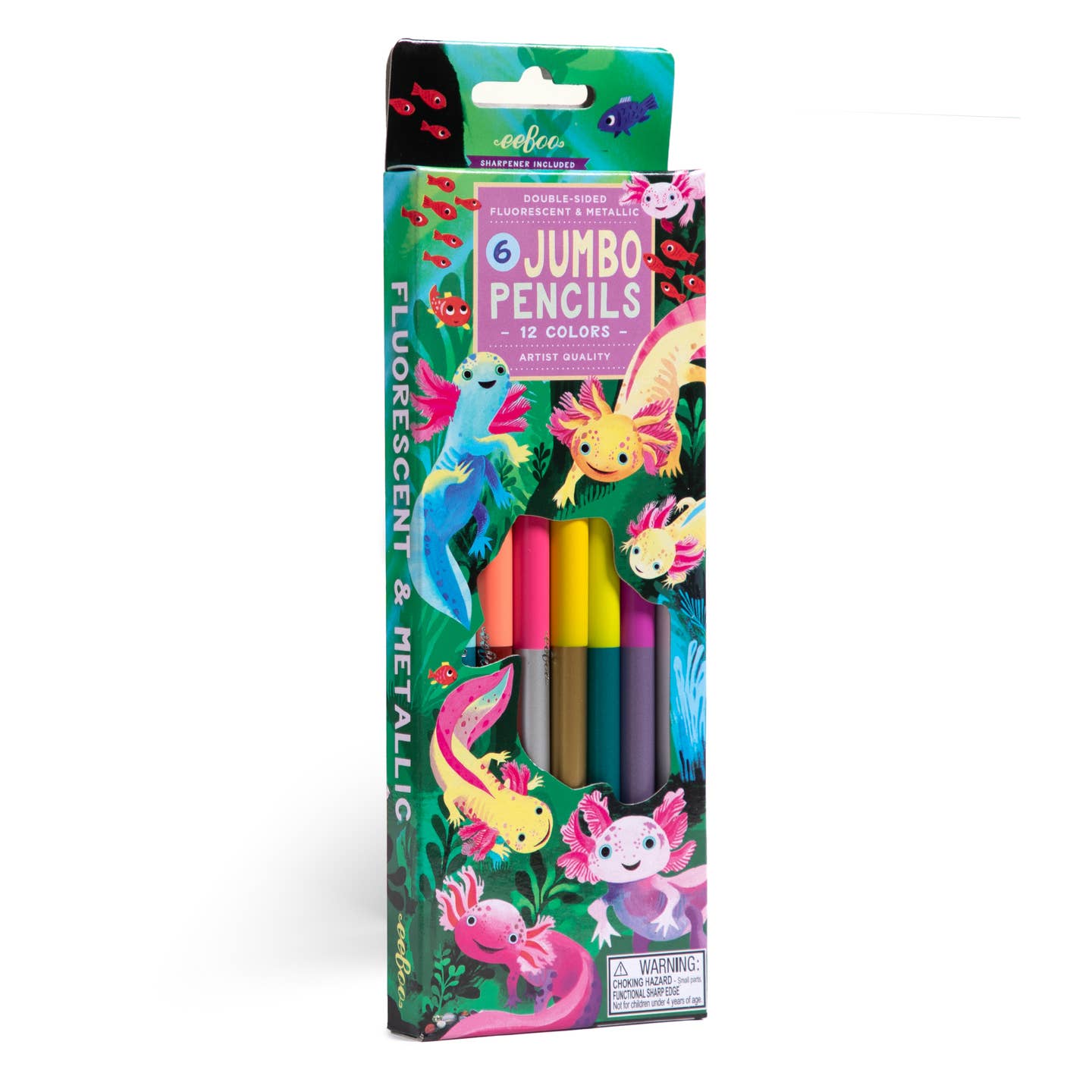 Eeboo Axolotl 6 Jumbo Double Sided Special Pencils
