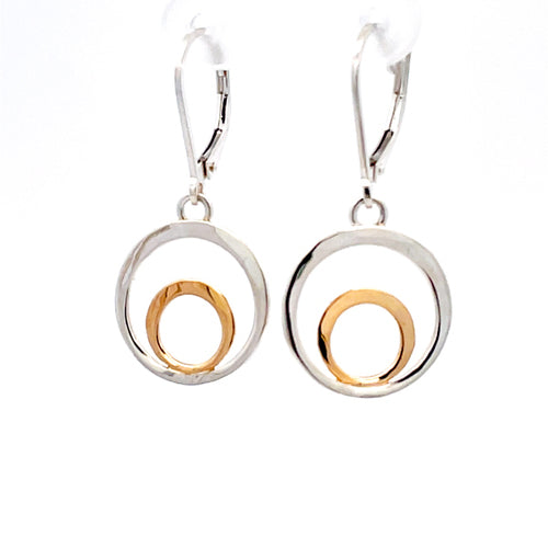 Tom Kruskal Sterling Silver & Gold Setting Sun Earrings