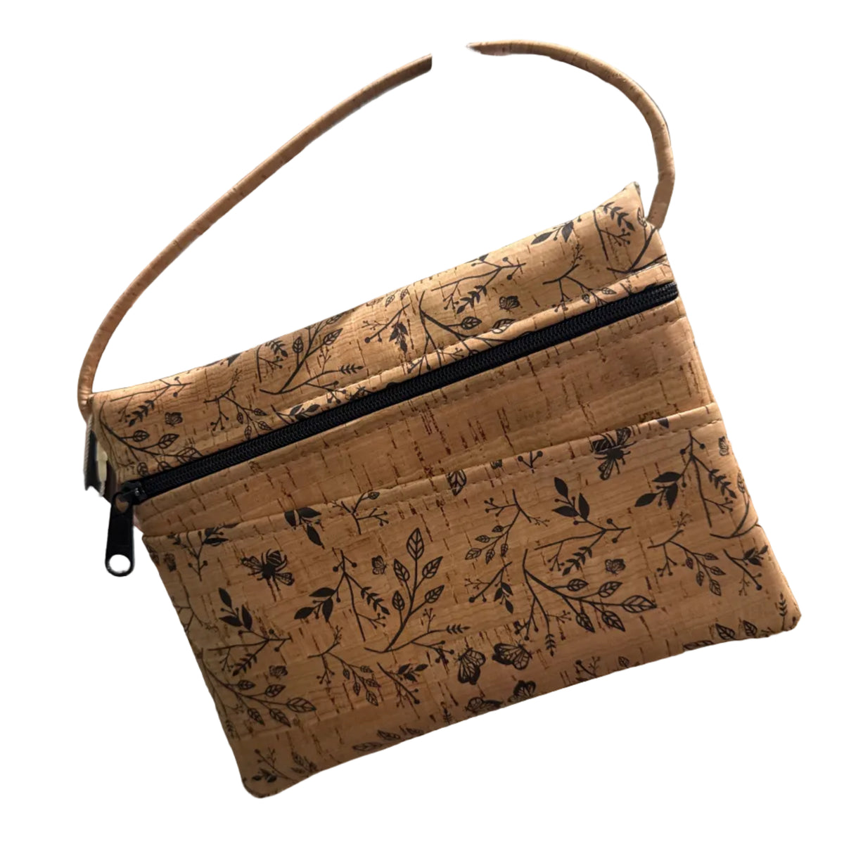 Natalie Therese Cork Convertible Crossbody & Fanny Bag | Black Floral Print