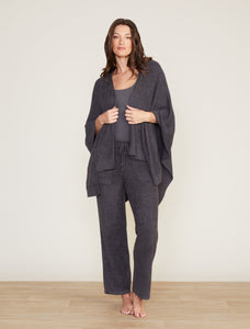 Barefoot Dreams Cozy Chic Lite Heathered Carbon Weekend Wrap