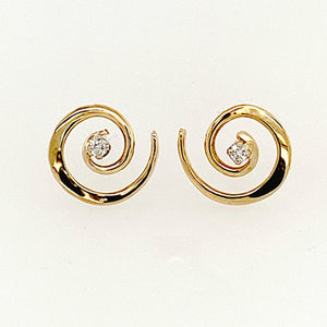 Tom Kruskal Whirligig Gold Stud Earrings