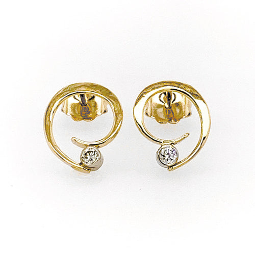 Tom Kruskal Tiny Curl 14k Stud Earrings