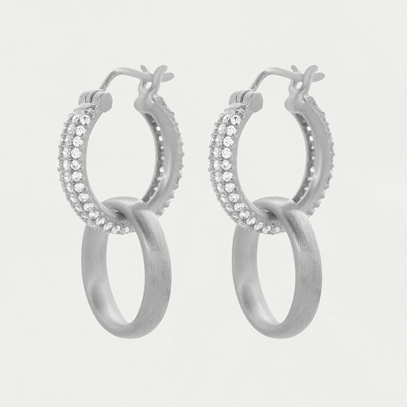 Dean Davidson Signature Pave Huggie Hoop Earrings with White Topaz