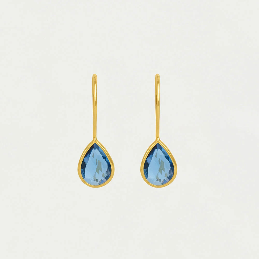 Teardrop Earrings - Gold - Midnight Blue