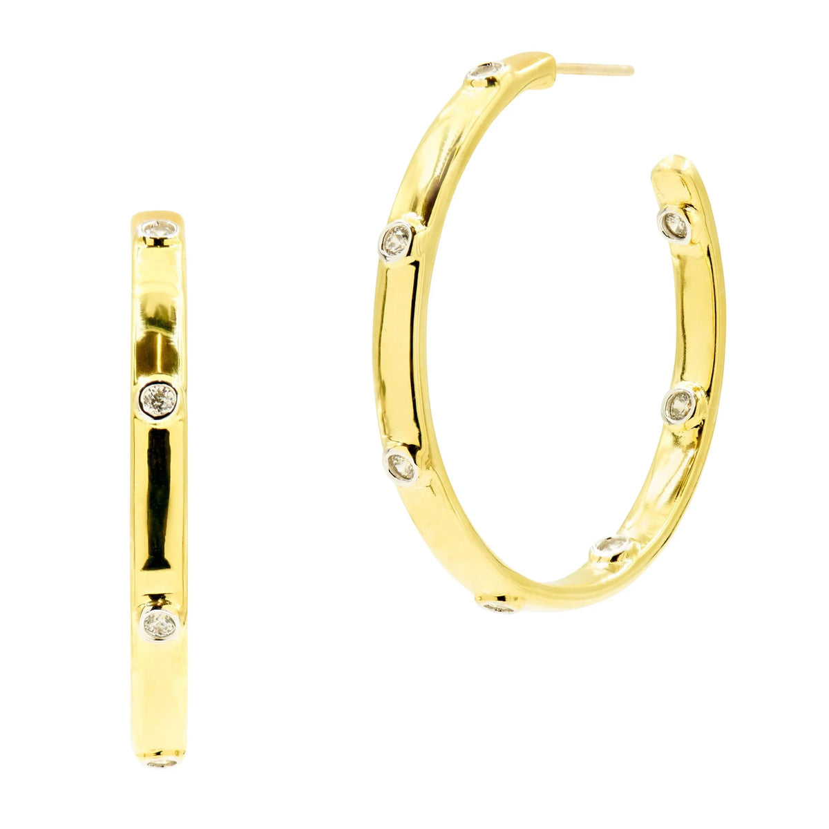 Freida Rothman Radiance Chunky Medium Hoop Earring final sale