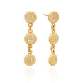 Anna Beck Smooth Rim Classic Triple Drop Gold Earrings