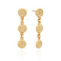 Anna Beck Smooth Rim Classic Triple Drop Gold Earrings