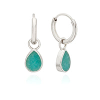 Anna Beck Amazonite Drop Silver Charm Earrings