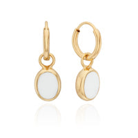 Anna Beck White Agate Gold Oval Charm Earrings