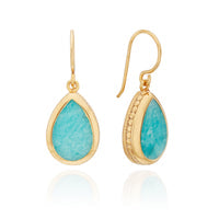 Anna Beck Amazonite Drop Gold Earrings