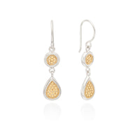 Anna Beck Classic Double Drop Gold & Sterling Silver Earrings