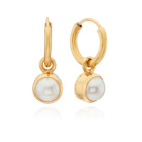 Anna Beck Pearl Charm Gold Earrings