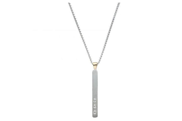 Ed Levin Anticipation Pendant with Sterling Silver Bar & Gold Bale with Diamonds