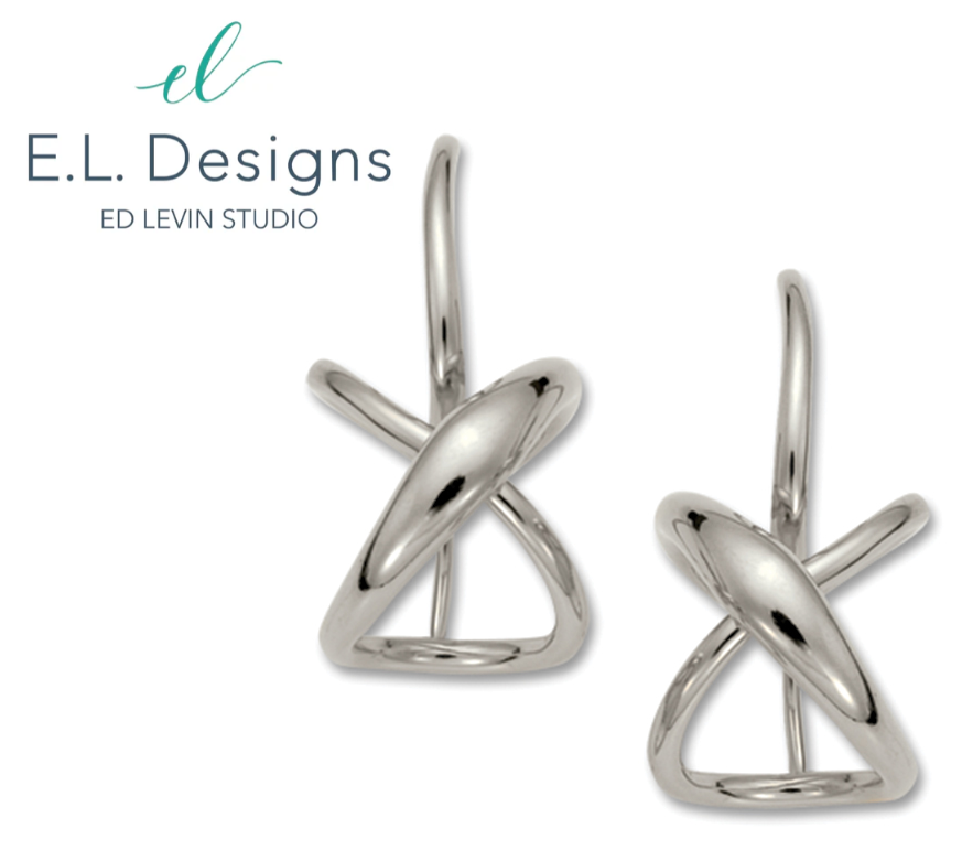 Ed Levin Large Silver Secret Heart Earrings
