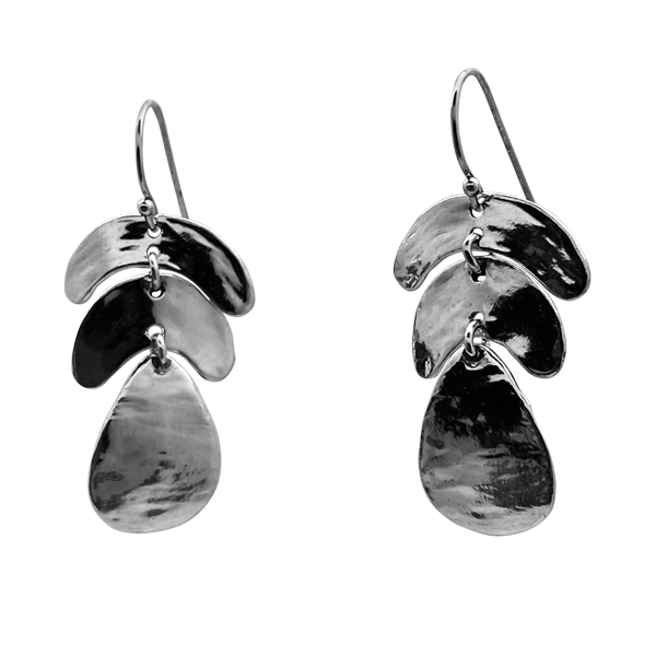 East Wind Silver Three Sterling Petal Earrings