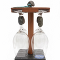 Unique Granite Wine Glass Holder with Wine Glasses