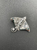 Steven Douglas Eagle Ray Pendant with White Gold with Black & White Rhodium & Diamonds