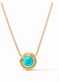 Julie Vos Wave Stone Circle Necklace turquiose