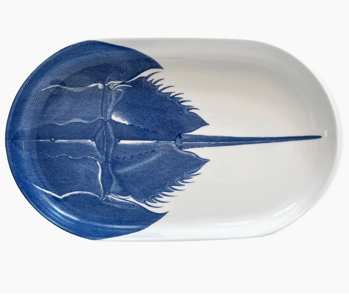 Caskata Horseshoe Crab Lg Coupe Oval Platter