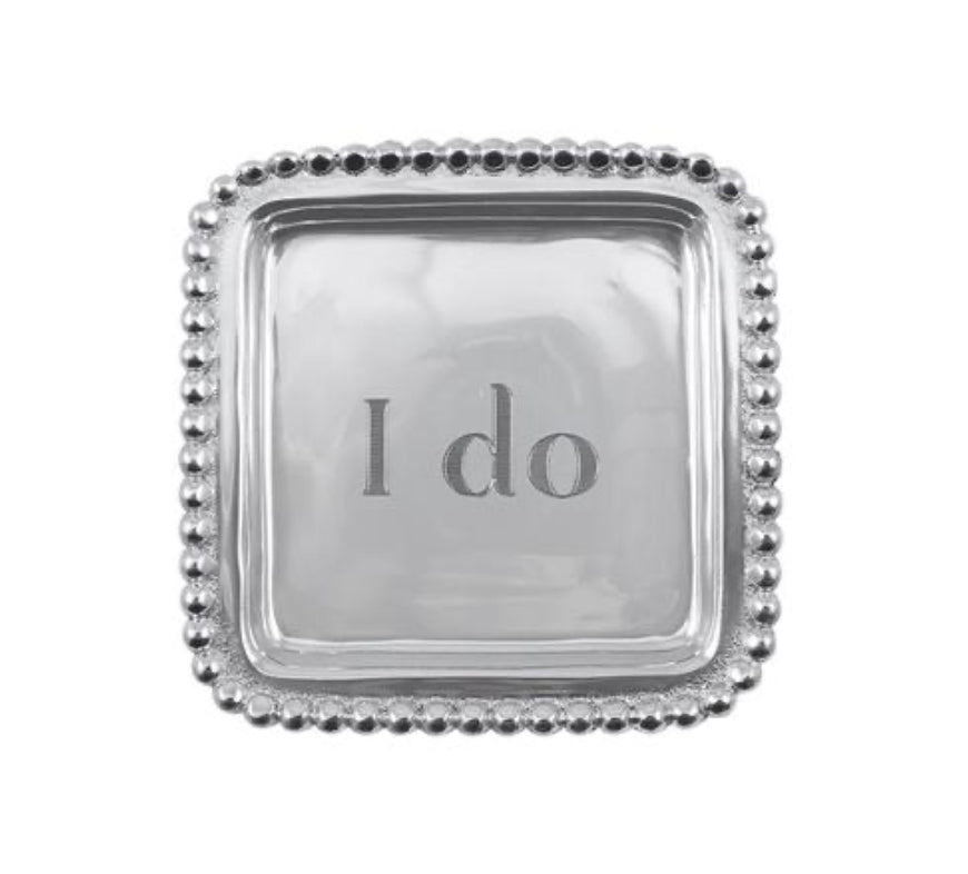 Mariposa I Do Beaded Sq Tray