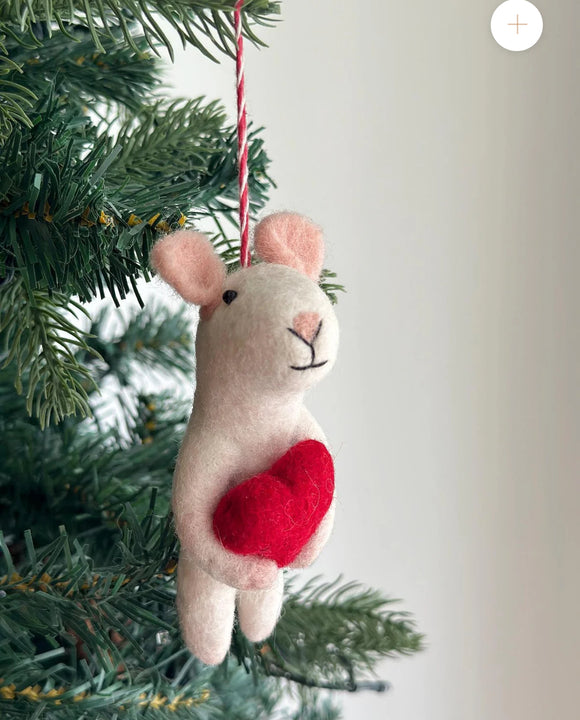Ganapati Mouse Holding Heart Ornament