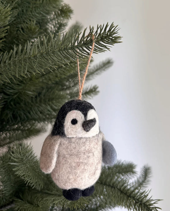 Ganapati Felted Penguin Christmas Ornament
