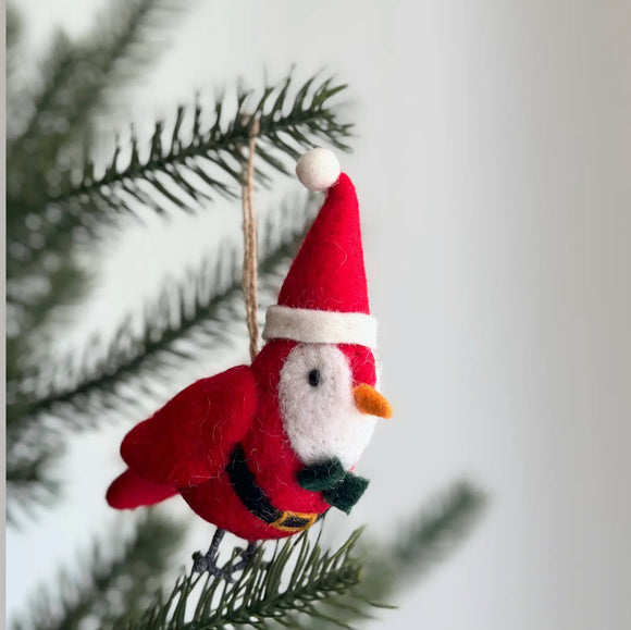 Ganapati Felt Santa Bird Ornament