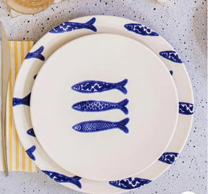 Vietri Santorini Minnows Salad Plate