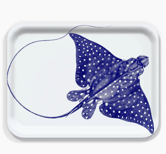 Caskata Spotted Stingray Rectangle Birchwood Tray