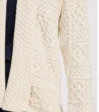 Aran Woolen Mills Liffey Ladies Aran Shawl Cardigan Cream Med
