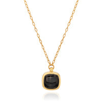 Anna Beck Small Hypersthene Cushion Gold Pendant Necklace